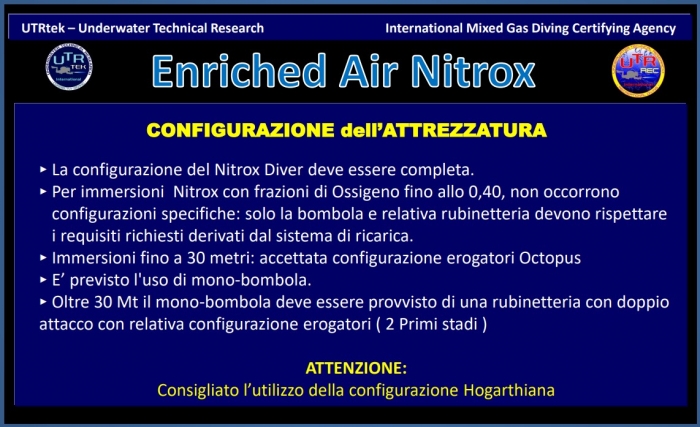 Enriched Air Nitrox - NDL Time_Configurazioni